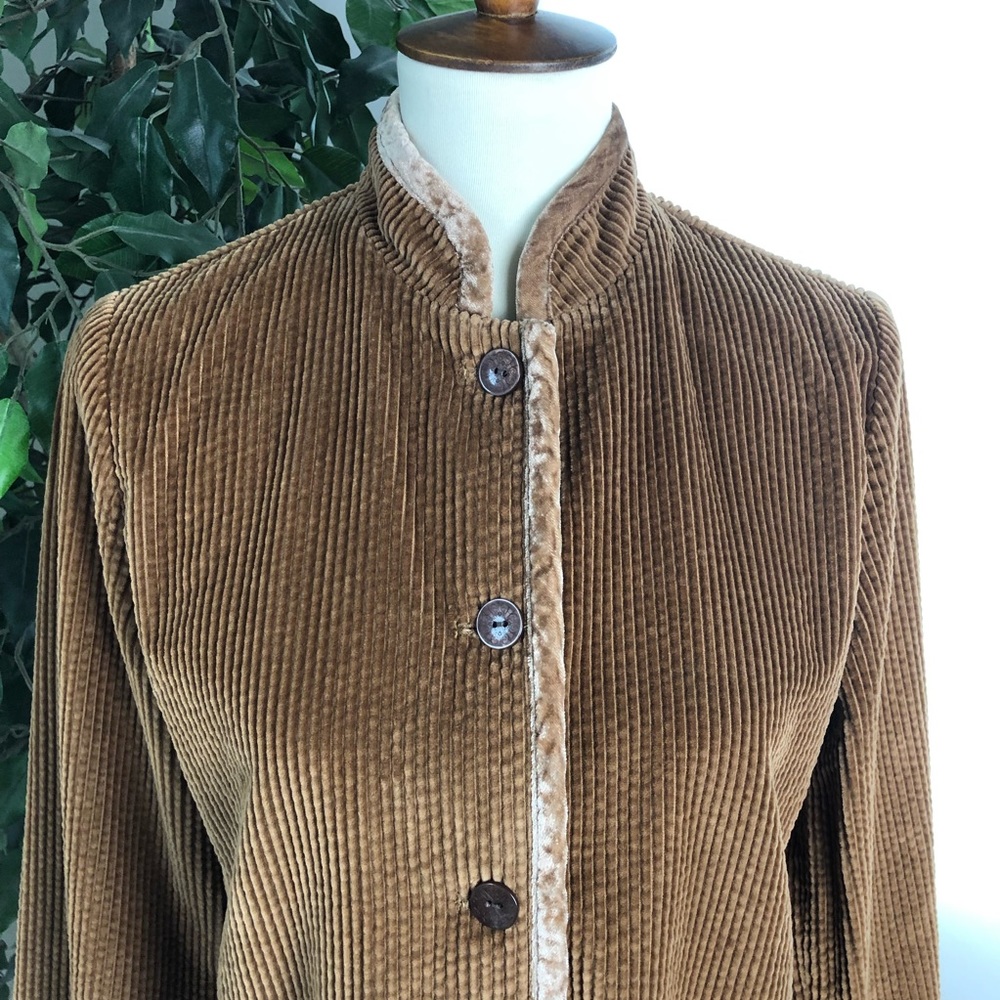 J. Jill XS Jacket Brown Tan Corduroy Blazer Top B - Picture 4 of 7